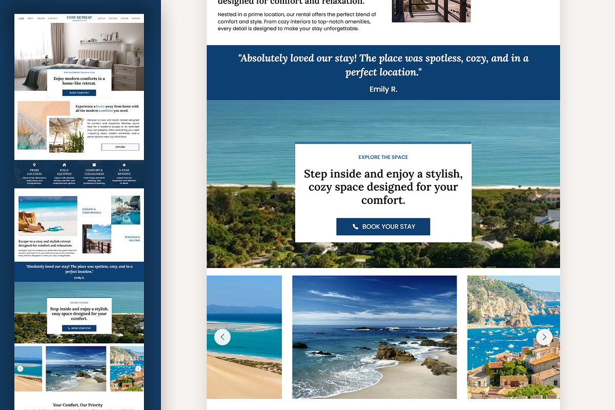 Beach Vacation Wix Studio Website preview 7