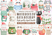 Christmas Cats Holiday Cats Set, an Illustration by Sublimation Artist (Thumbnail 1 of 6)