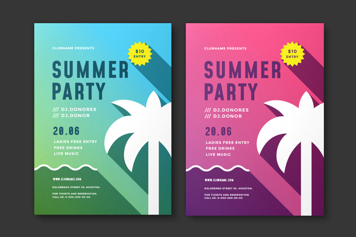 Summer Party Flyer Template, a Flyer Template by Vasya Kobelev (Photo 1 of 5)