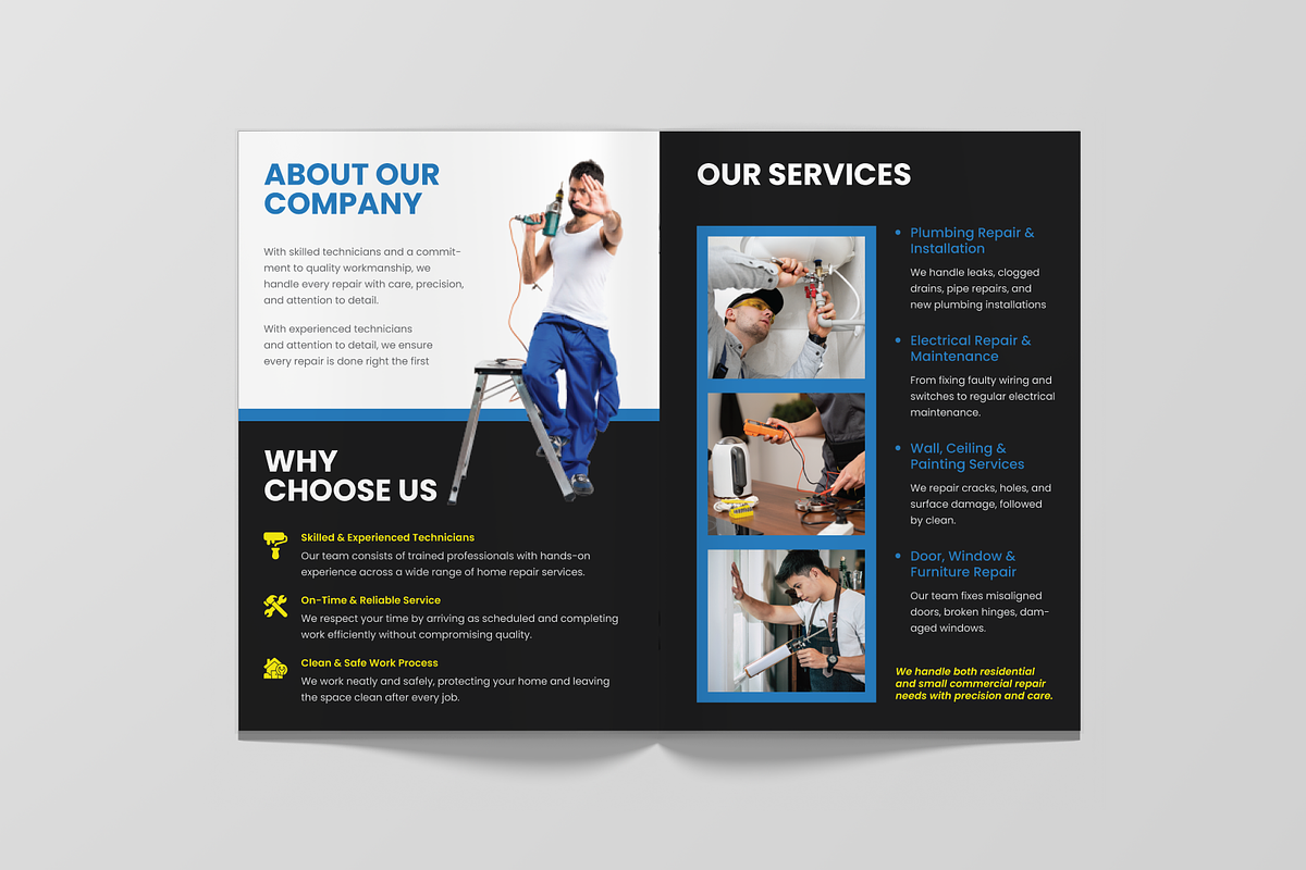 Home Repair Bifold Brochure, a Brochure Template by Annora Studio (Photo 3 of 6)