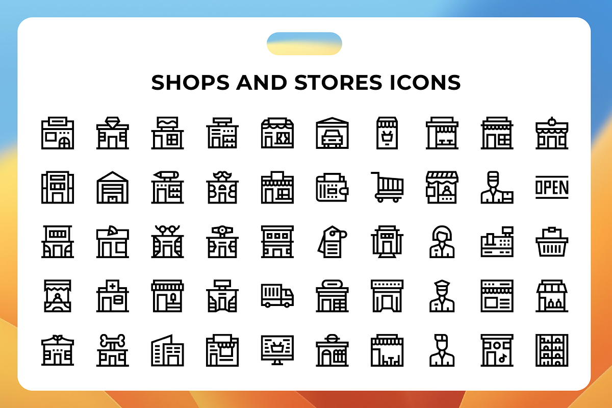 Shops And Stores Icons, an Icon by Wencory