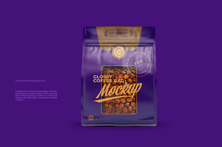 Glossy Coffee Bag Mockup, a Packaging Mockup by Reformer Mockup