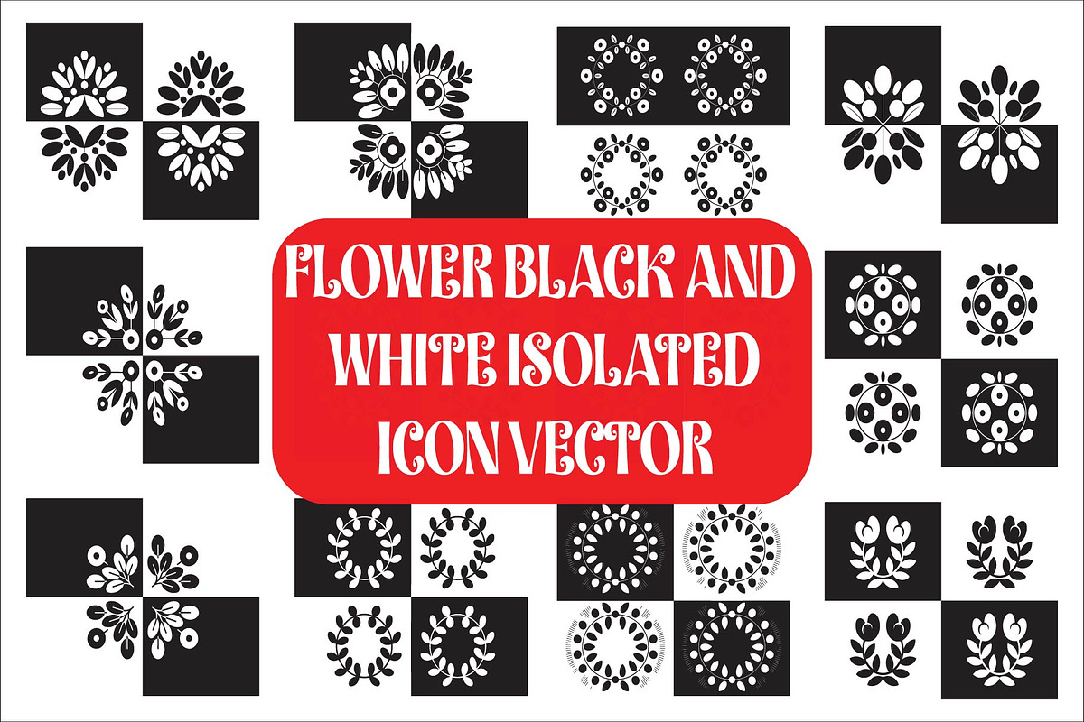 Black and white flower isolated icon, an Illustration by Amazin_art (Photo 1 of 13)