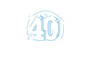 Anniversary 40. 3d number forty, an Outline Icon by Sunny (Thumbnail 2 of 2)