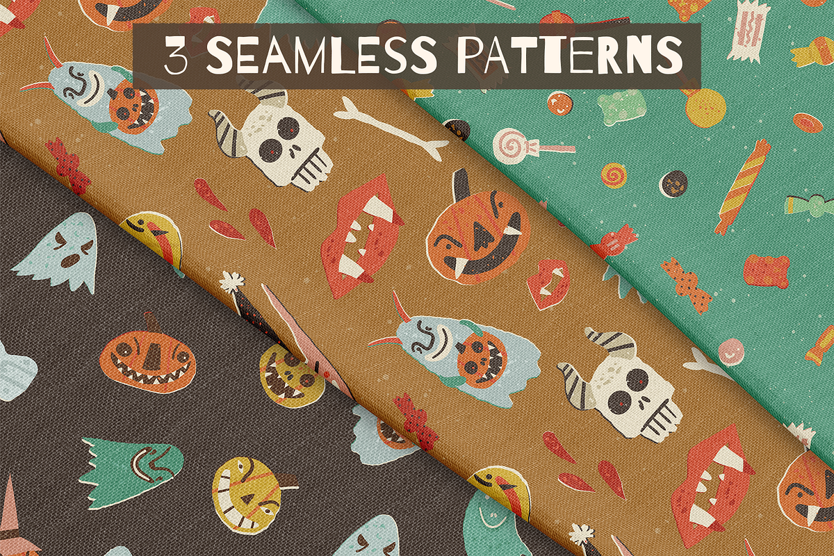 Retro Halloween clipart set, a Seasonal Illustration by Paper Cherry (Photo 11 of 27)
