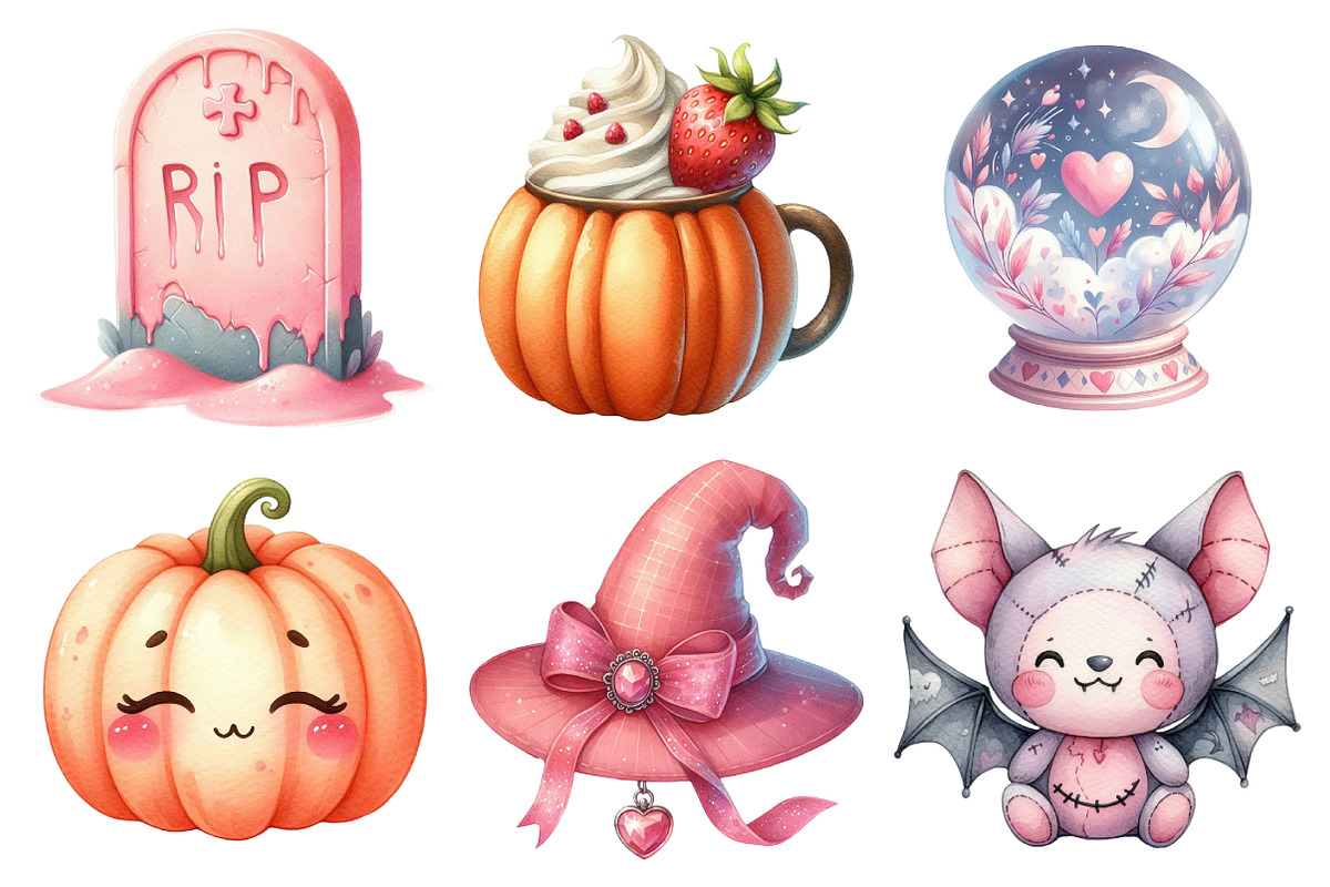 Charm Pink Halloween Clipart, an Illustration by Daily.Designs (Photo 5 of 5)