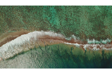 Waves crashing on reef in Tahiti, a Nature Photo by Goinyk