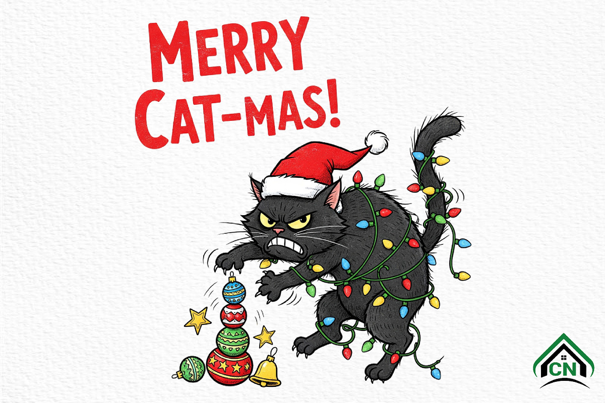 MERRY CAT-MAS PNG, an Illustration by Craft Nest (Photo 1 of 6)