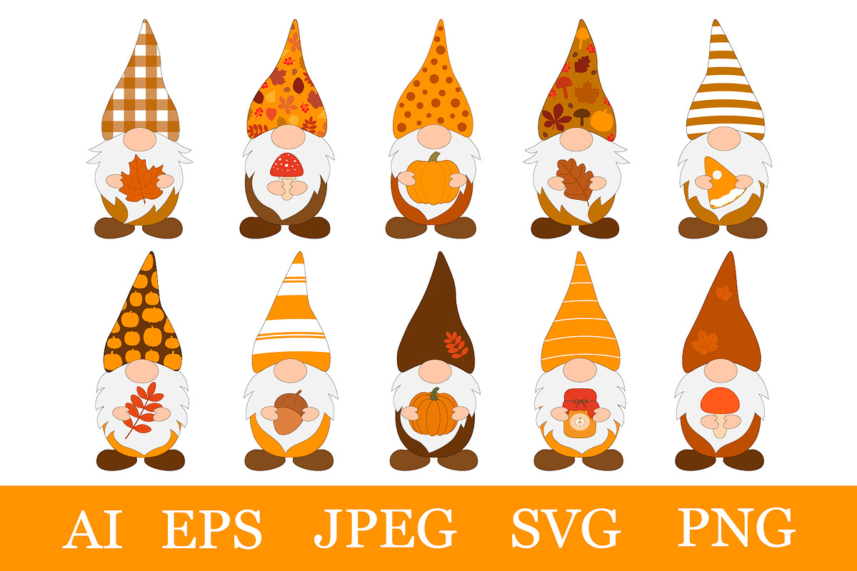 Fall Gnomes. Thanksgiving Gnomes SVG, a Food Illustration by IrinaShishkova (Photo 1 of 6)