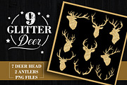 Glitter Deers, an Object Graphic by BlackCatsMedia (Thumbnail 1 of 5)