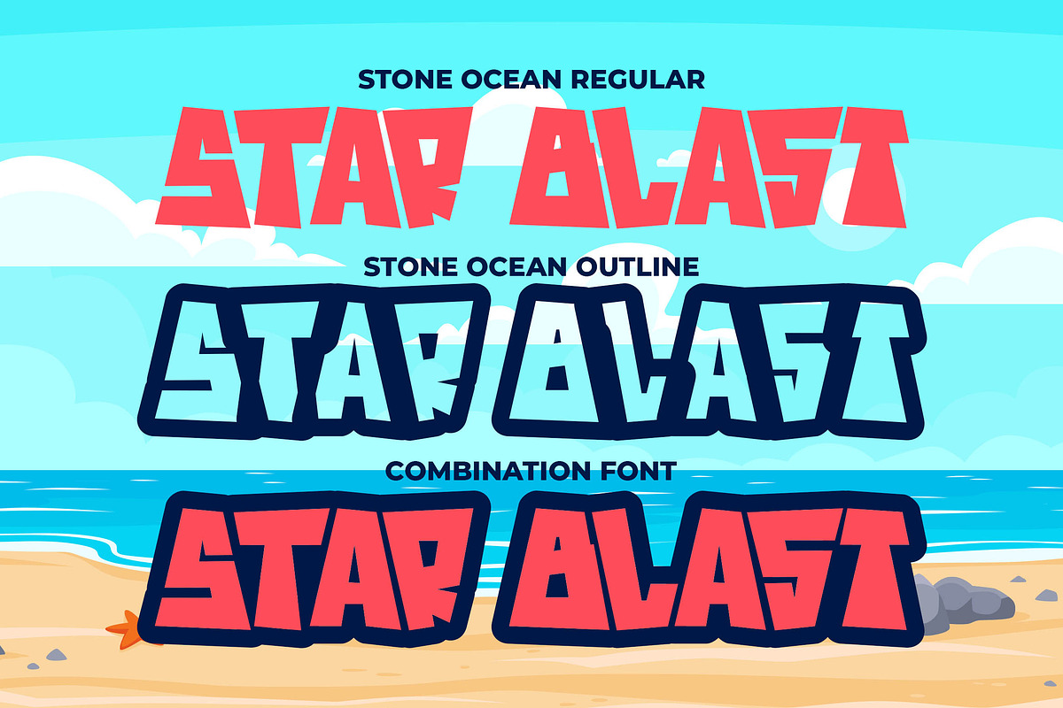 Stone Ocean a Bouncy Square Font, a Serif Font by Blankids Studio (Photo 7 of 8)