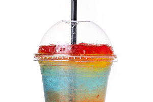 Colorful Frozen Slushie Drink in Plastic Cup, a Food & Drink Photo by etorres69