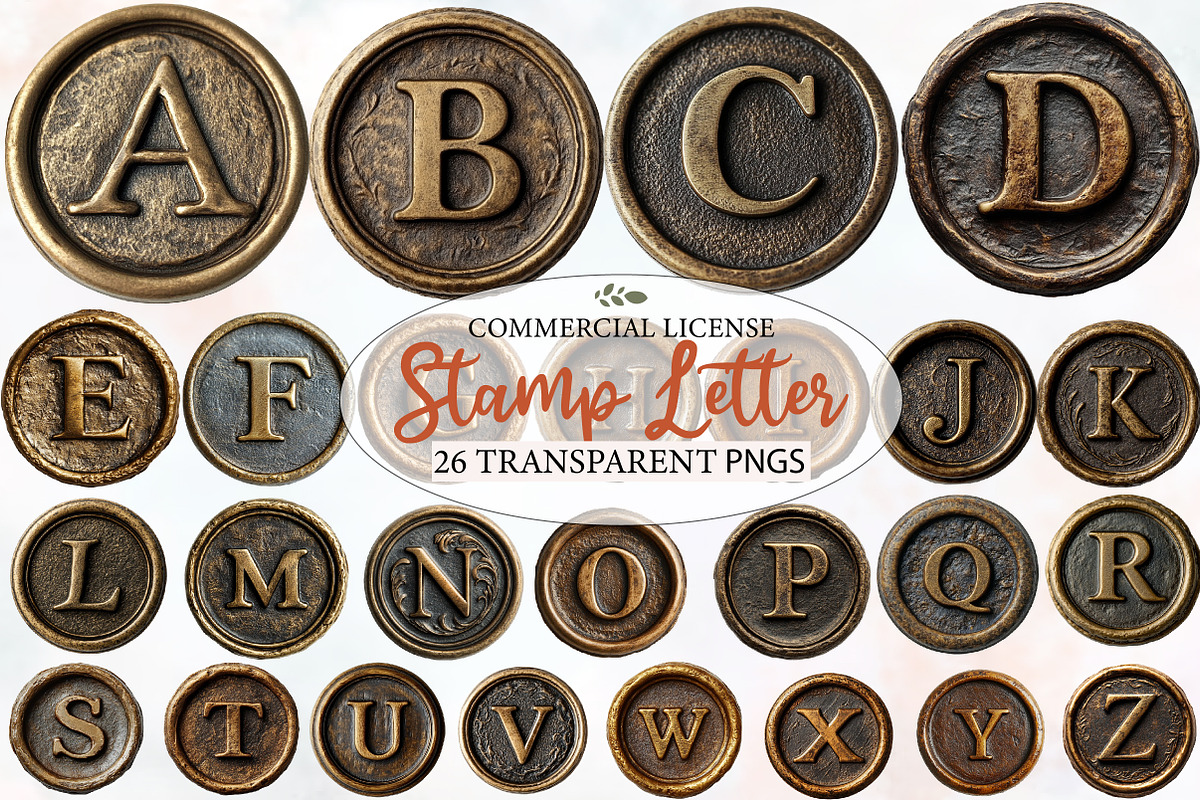 Stamp Letter Clipart Bundle, an Illustration by Designworld (Photo 1 of 7)