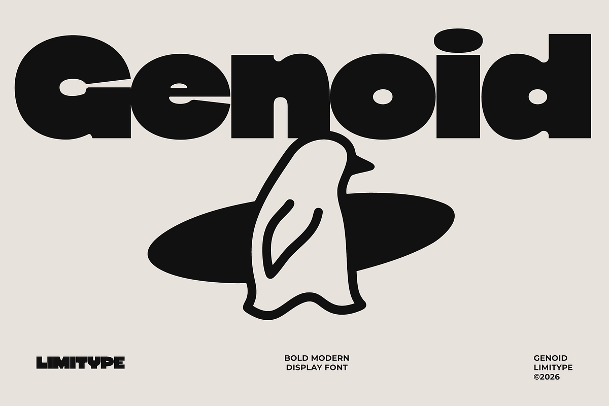 Genoid - Bold Display Font, a Sans Serif Font by limitype (Photo 1 of 12)