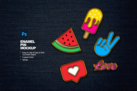 Enamel Pin Mockup, a Merchandise Mockup by sweetmaroon.studio