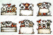 Whimsical Christmas Dogs Clipart, an Illustration by Creative Art (Thumbnail 3 of 10)