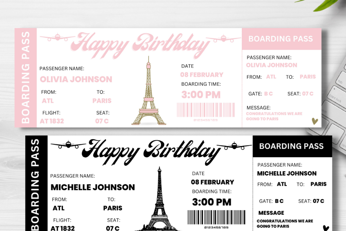 Happy Birthday Boarding Pass, a Card Template by YasdeyDesigns (Photo 8 of 8)