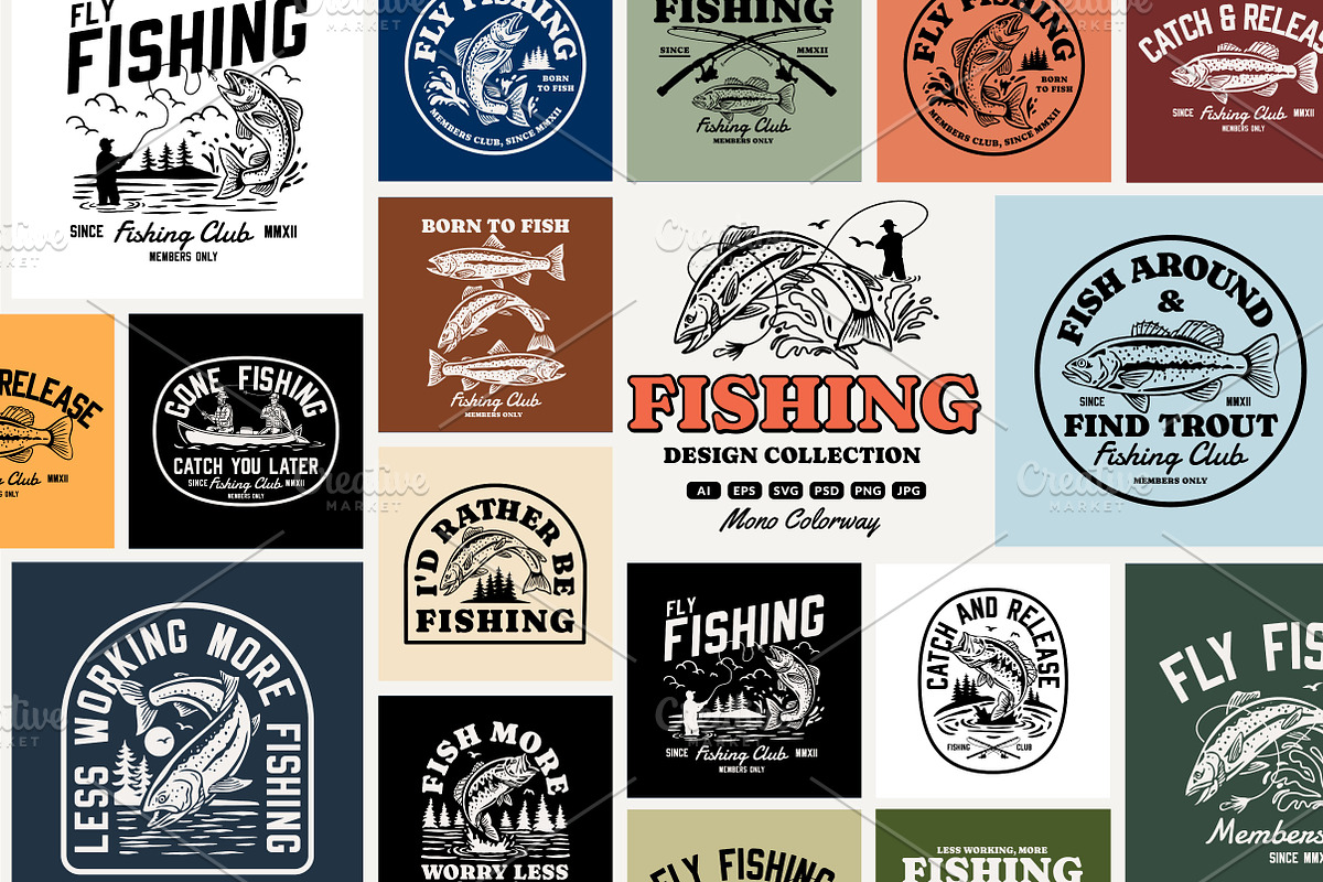 Fishing Design Collection - Mono, a Branding & Logo Template by cd-design.co (Photo 1 of 8)