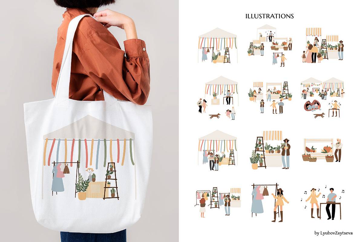 summer market clipart | svg png ai, a Seasonal Illustration by LyubovZaytseva (Photo 6 of 15)