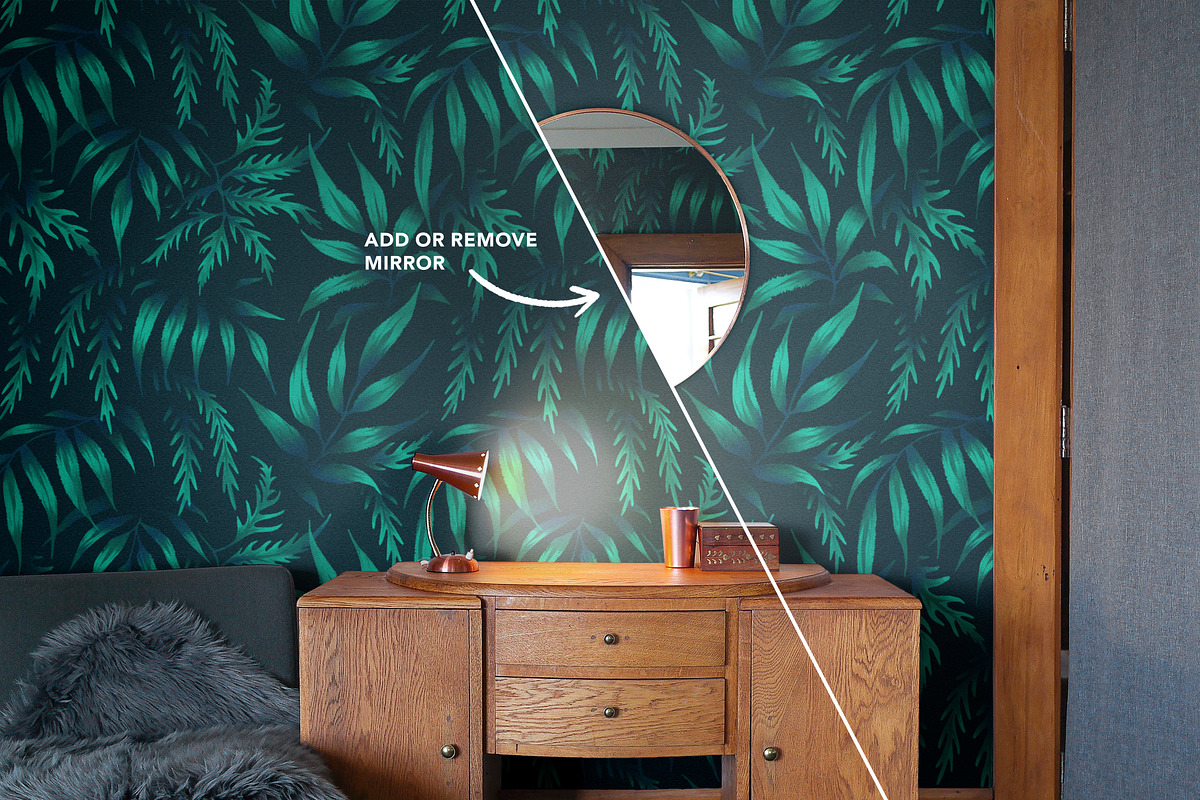 Wallpaper Mockup - Dresser & mirror, a Household Mockup by Andrea Muller (Photo 3 of 6)