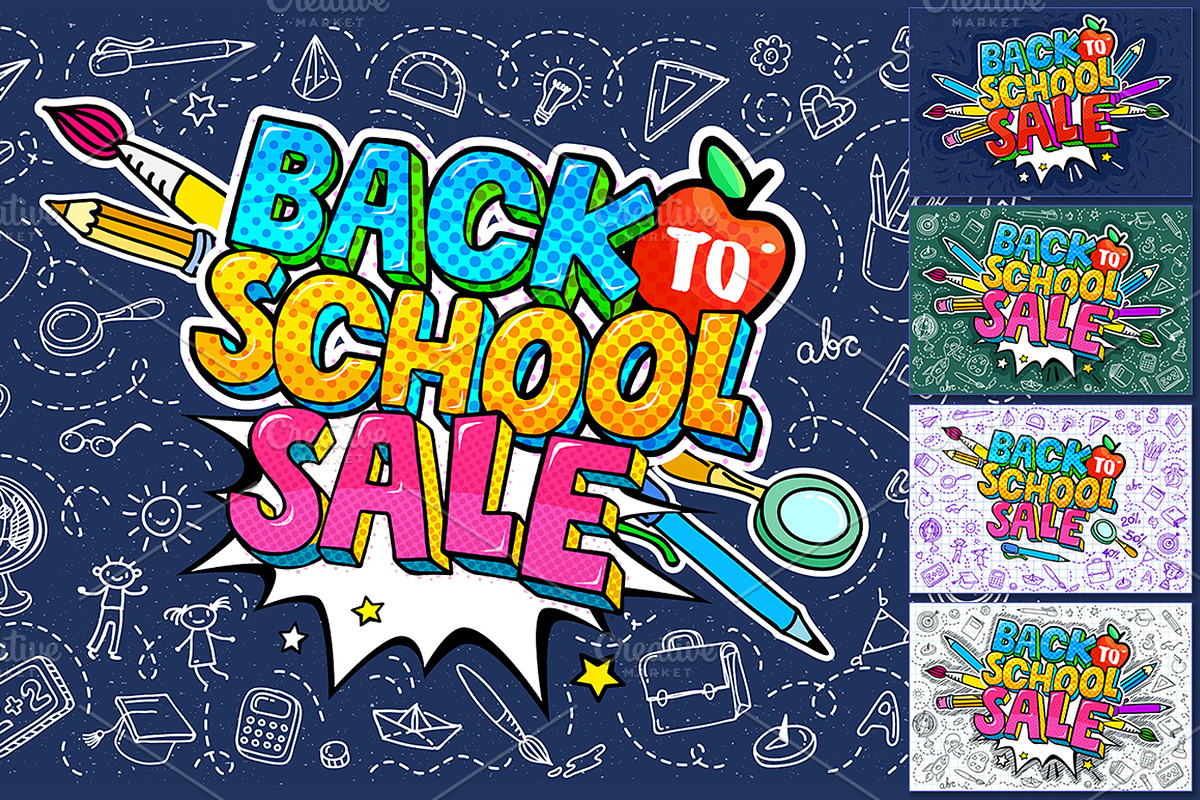 Back To School Sale Bundle, a Decorative Illustration by VectorStory (Photo 1 of 2)