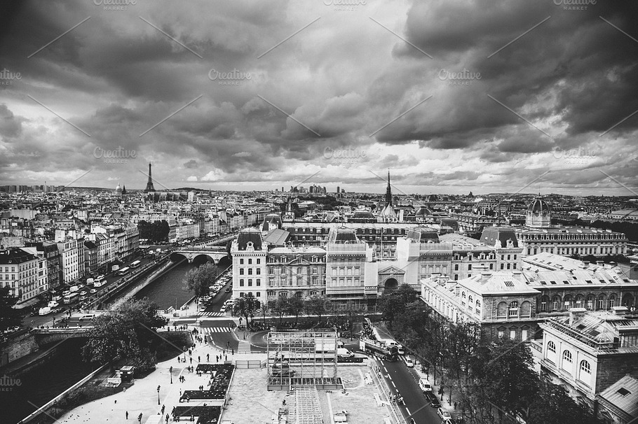 Panoramic View Of Paris Stock Photo