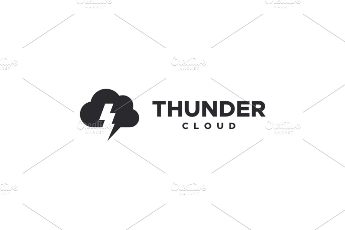 Thunder Cloud Logo Design, a Branding & Logo Template by yopie