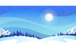 Winter Landscape on Hills