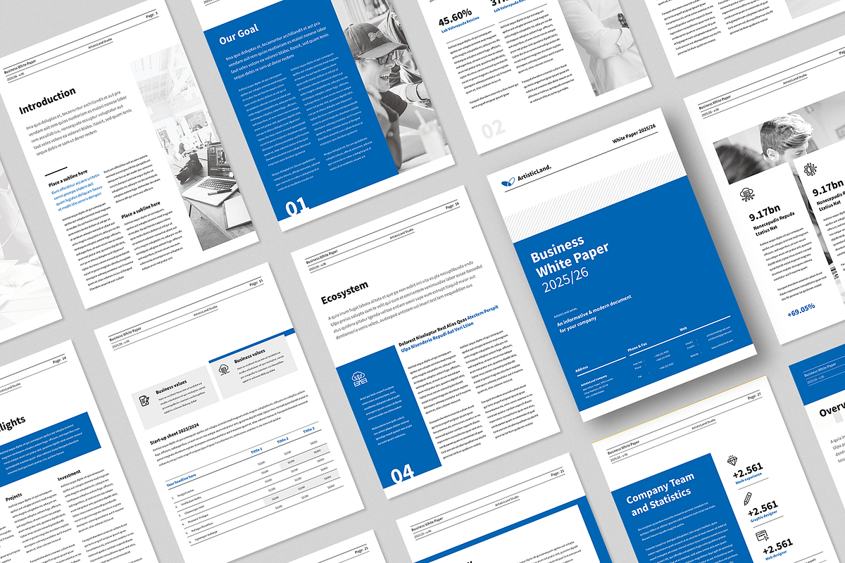 White Paper | Canva, Word, PPTX, IND, a Brochure Template by ArtisticLand (Photo 2 of 9)