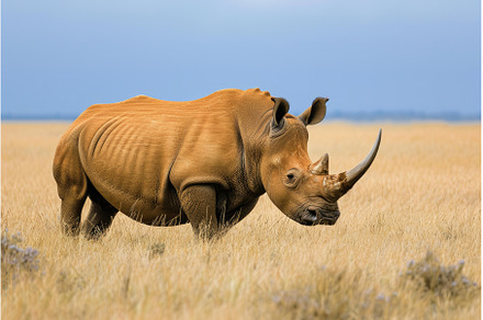 Enormous African rhino head animal, an Animal Photo by Ylivdesign