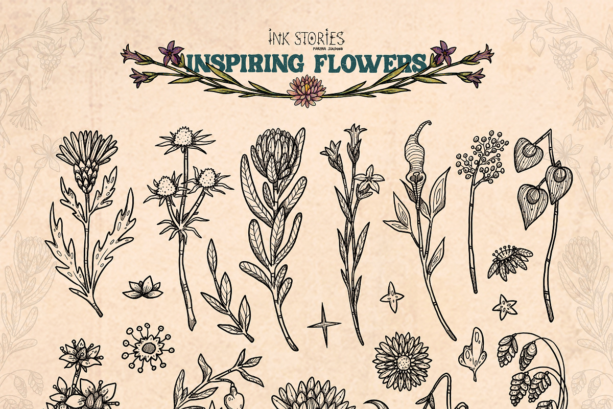 Inspiring Flowers, a Decorative Illustration by Ink Stories (Photo 3 of 21)