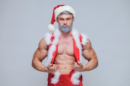 Christmas sexy santa claus young featuring santa, body, and sexy, a Holiday  Photo by mif