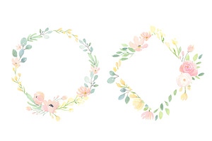 Soft Pink Flowers Watercolor Clipart