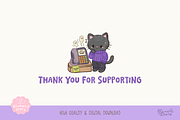 Office Halloween Black Cat Clipart, an Animal Illustration by Blumensdiary (Thumbnail 6 of 6)
