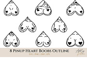 16 Pinup Heart Boobs & Butts Clipart, a Graphic by Ashley Katrina (Thumbnail 3 of 12)