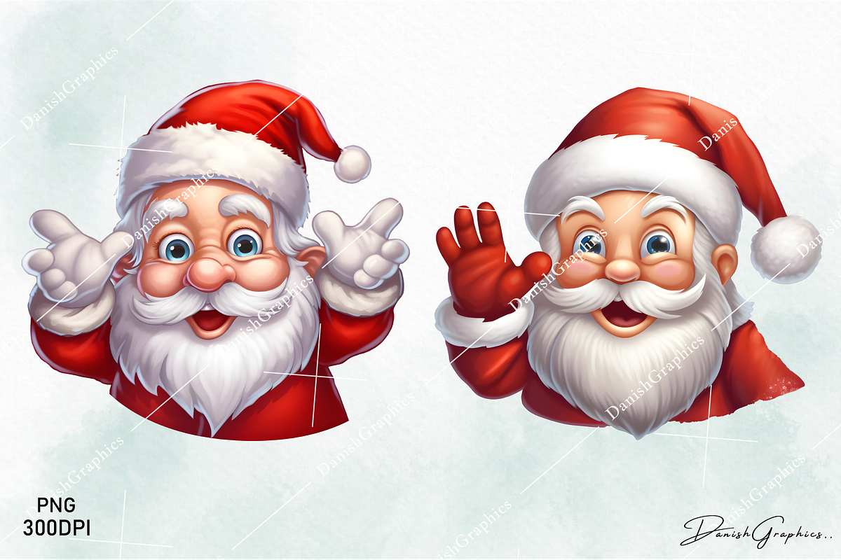 Santa Claus Peeking Christmas Bundle, a Decorative Illustration by danishgraphics (Photo 4 of 8)