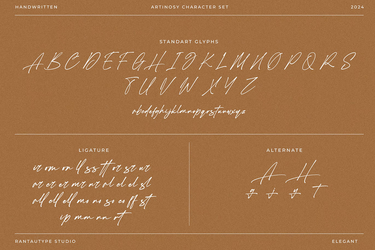 Artinosy an Elegant Handwritten Font, a Handwritten Font by UInstrument (Photo 11 of 13)