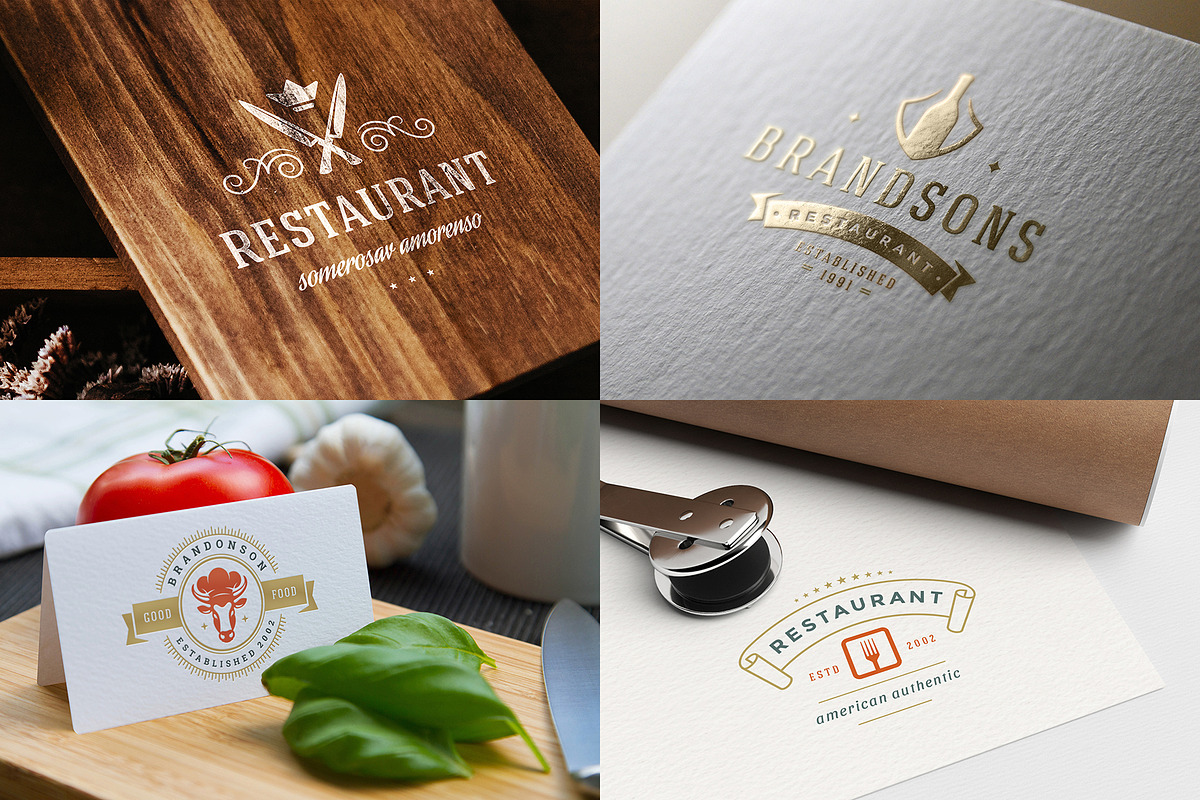36 Restaurant Logos and Badges, a Branding & Logo Template by Vasya Kobelev (Photo 10 of 20)