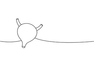 Bladder one line continuous drawing, an Object Illustration by GraphiShop