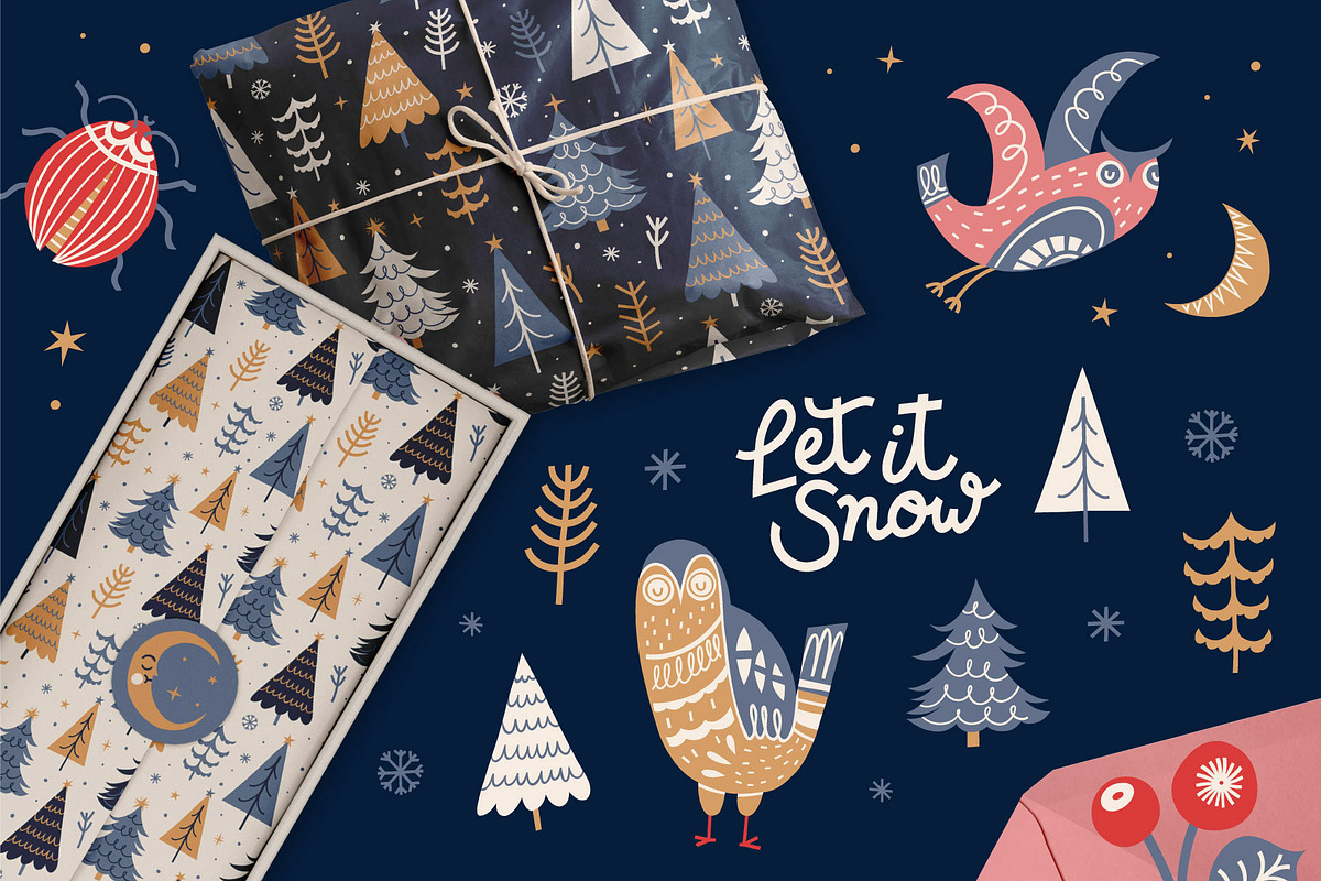 Festive Folk Graphic Collection, a Seasonal Illustration by rouxsupplyco (Photo 8 of 12)
