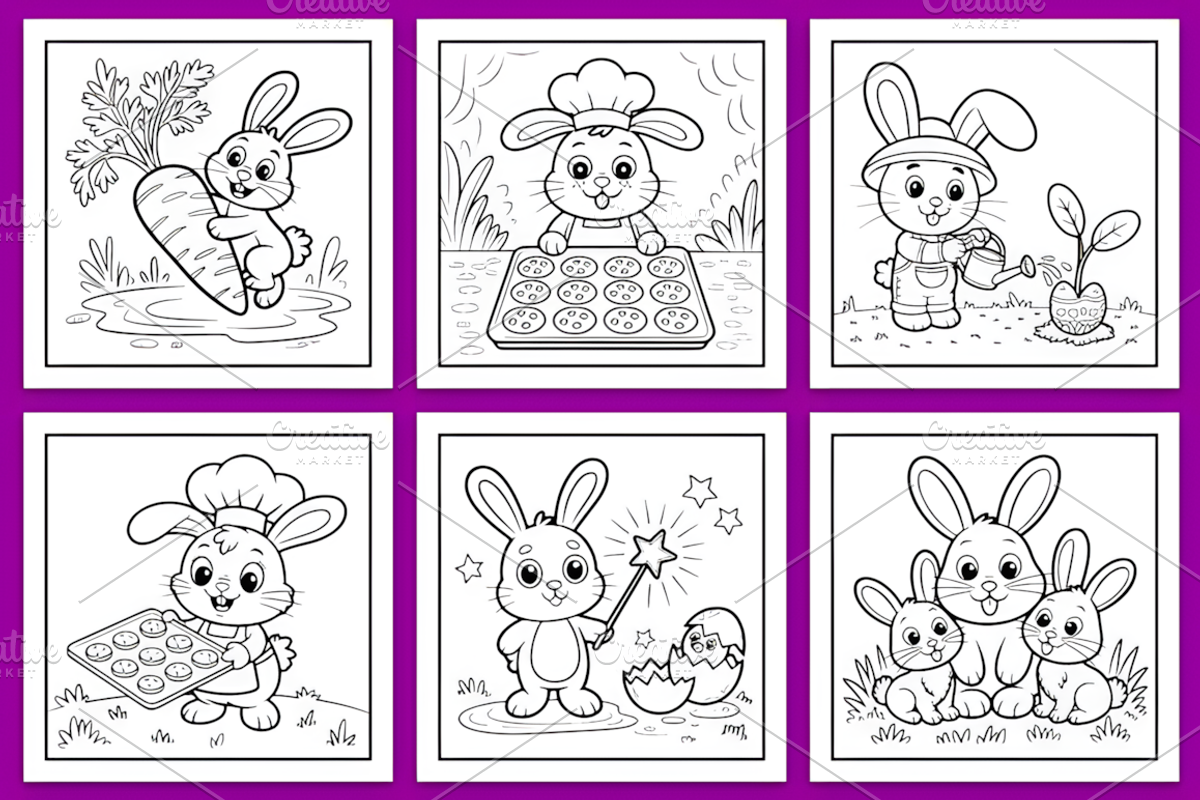 BUNNY EASTER COLORING BOOK, a Seasonal Illustration by Ink Gallery (Photo 3 of 4)