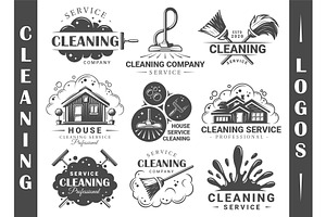 9 Cleaner Service Logos Templates 1
