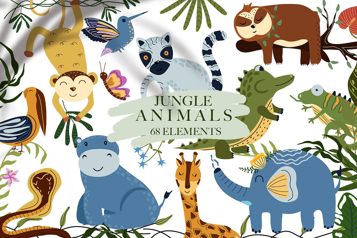 BUNDLE, Whole shop,clipart & pattens, an Animal Illustration by Usis (Photo 12 of 16)