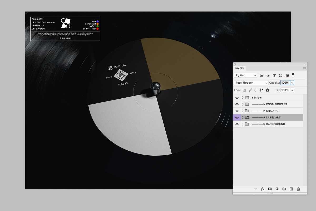 Vinyl Record Label Mockup, a Packaging Mockup by Glue Lab (Photo 4 of 4)