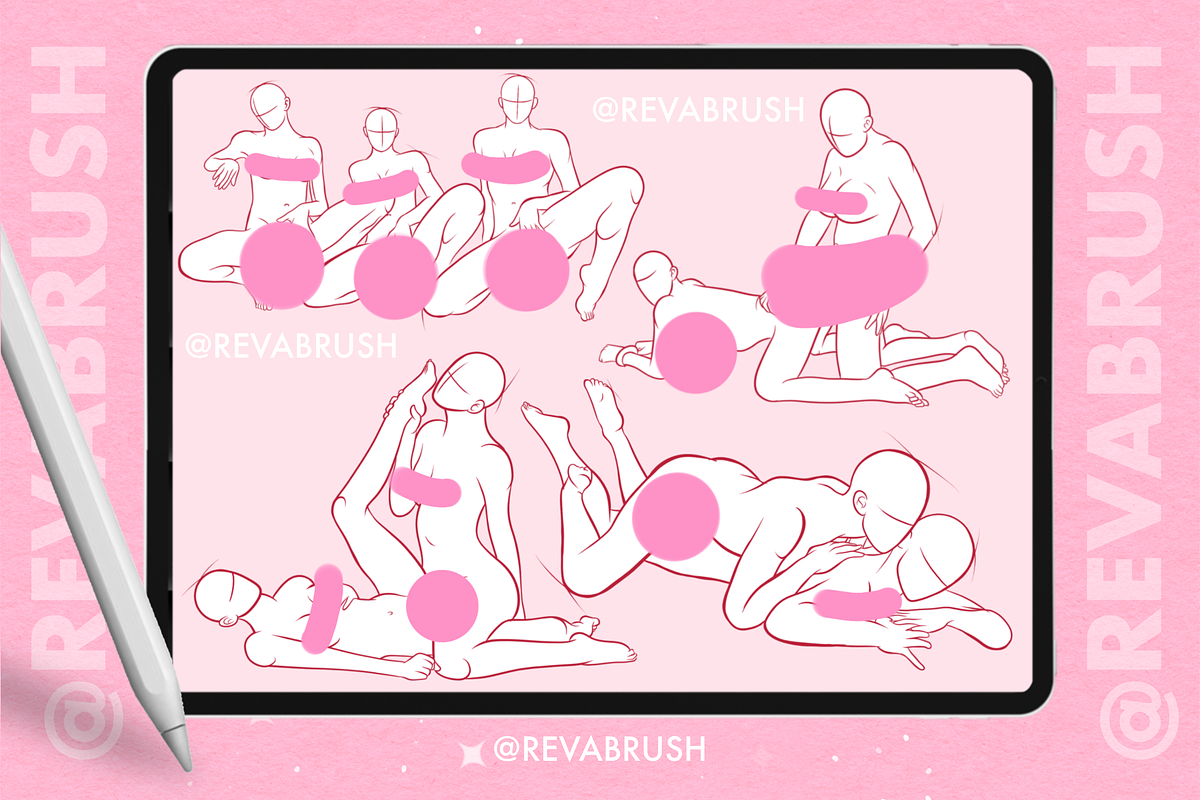 Procreate Couple Love Pose brushes, a Brush Add-On by Revabrush (Photo 2 of 4)