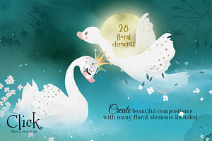 Romantic Swans Clipart