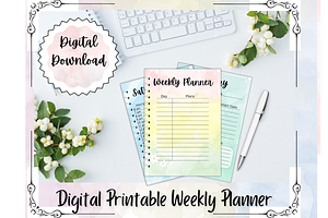 Weekly Planner Digital Download PNG