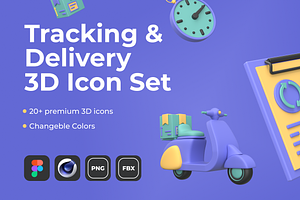 Tracking & Delivery 3D Icon Set