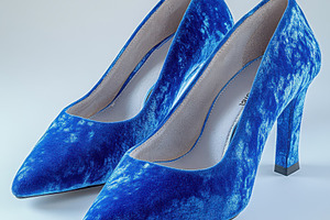 Elegant Blue Velvet High Heels Styli, a Beauty & Fashion Photo by Pixeness Studio