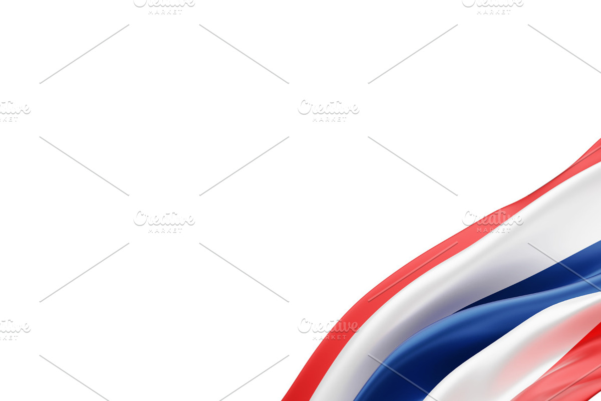 Thailand flag on white background, an Object Illustration by ArtBackground